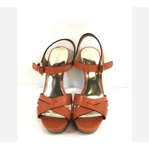 COACH Dani Orange Platform Heels, Size 9